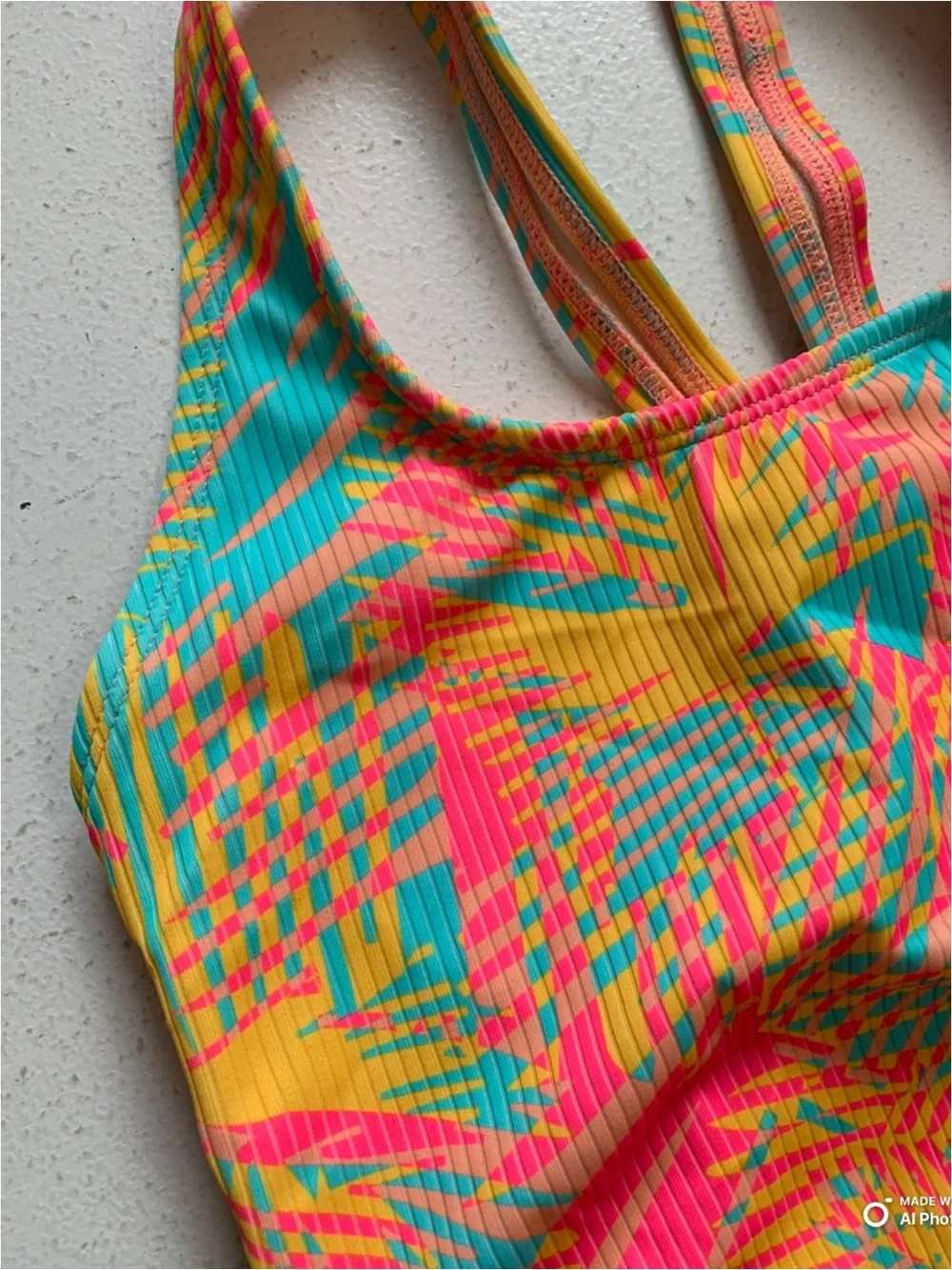 Art Class Girls Bright Tropical One Piece Swimsuit Size Large NWT Beach Swim
